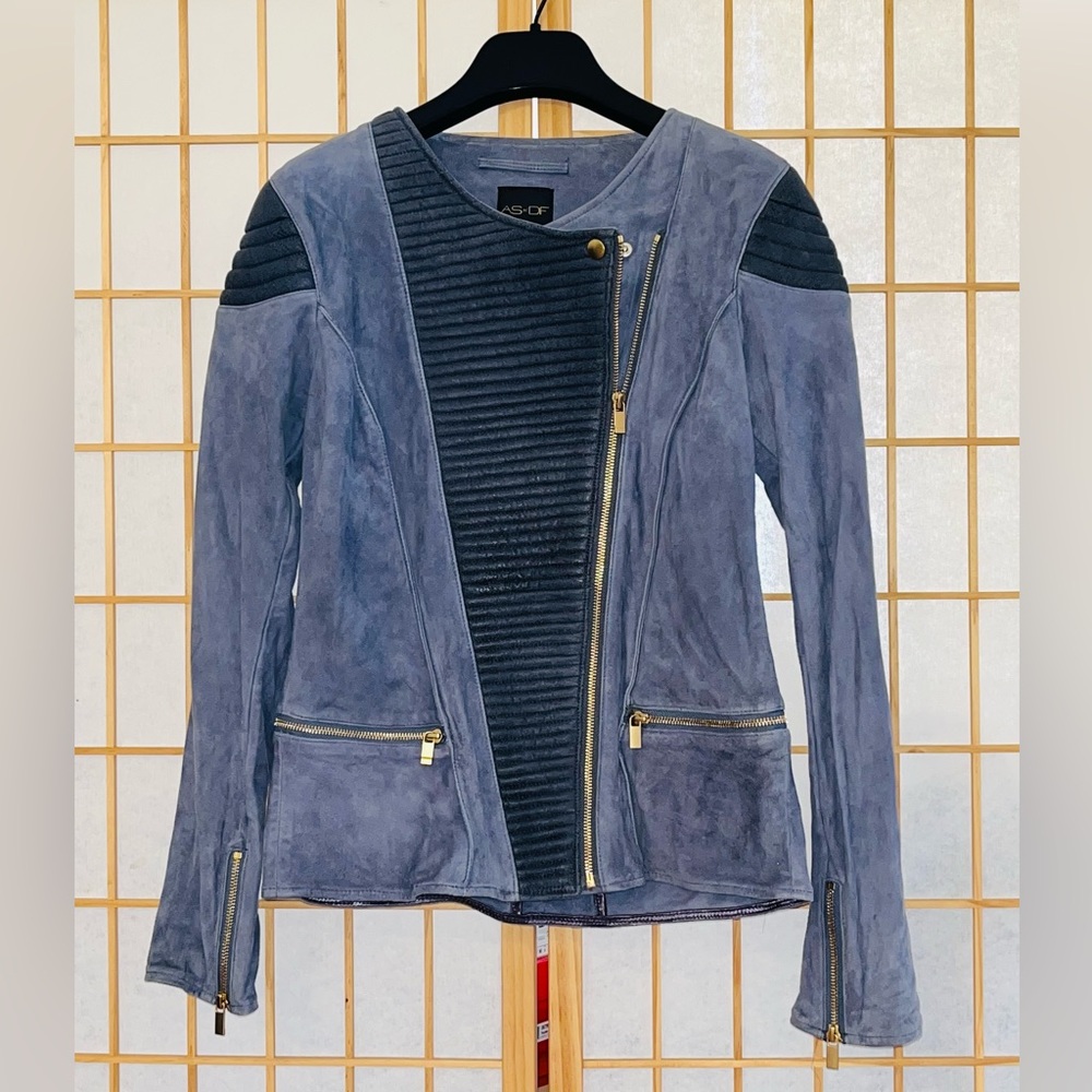AS by DF GENUINE SUEDE BIKER JACKET
